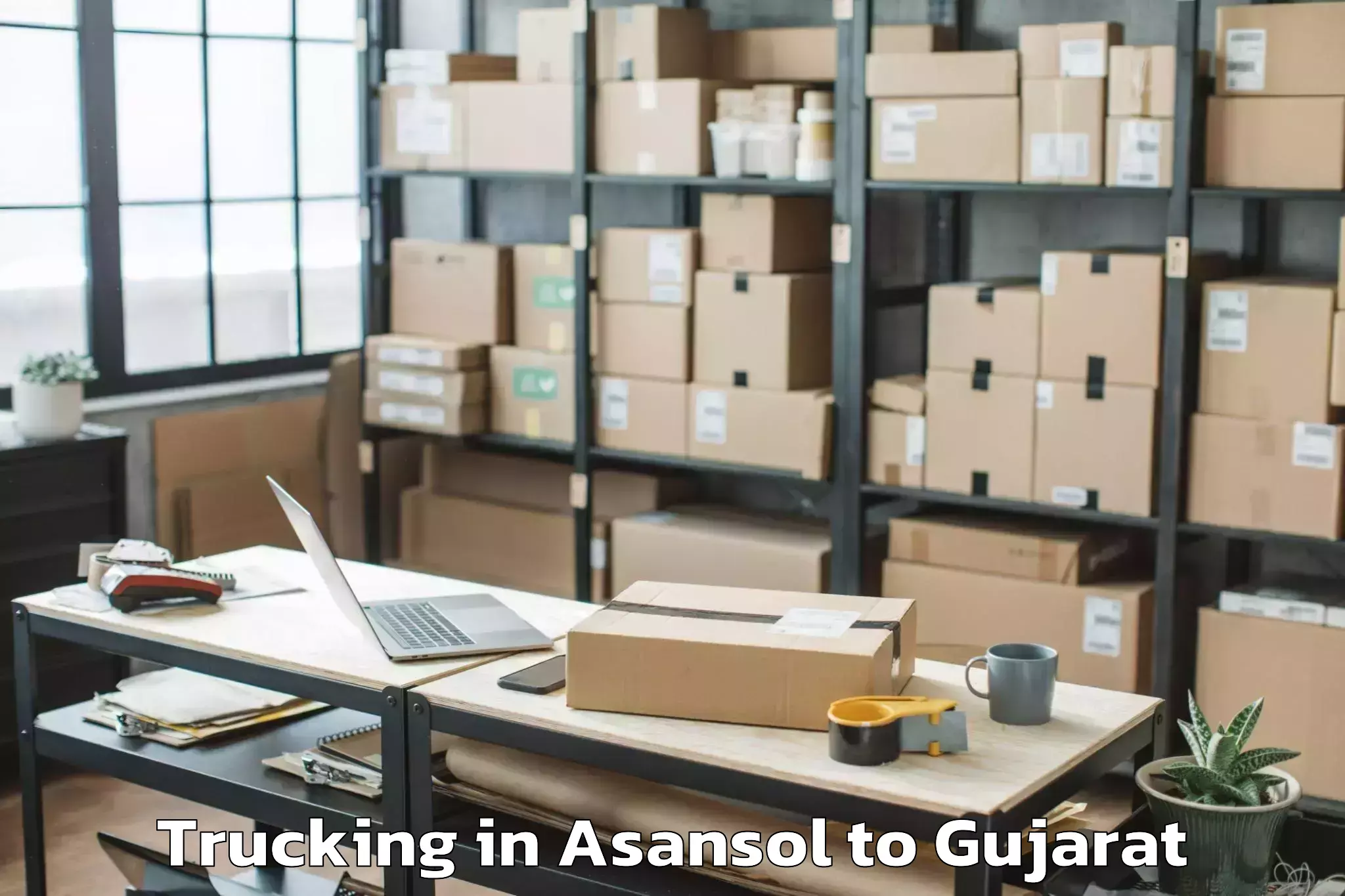 Book Asansol to Bhanvad Trucking Online